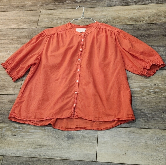 Xirena Eden Coral Short Sleeve Button Down Shirt Size Large - Picture 3 of 7